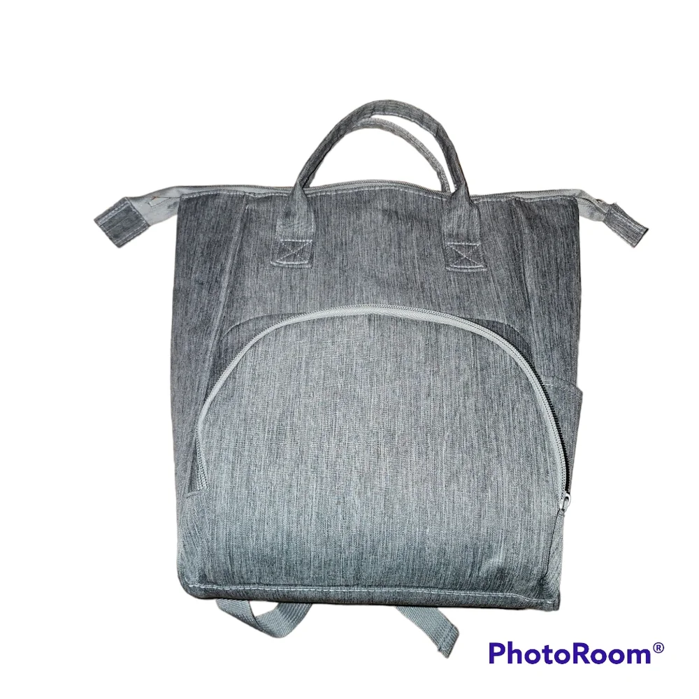 New Light gray insulated diaper bag backpack